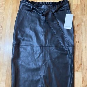 Zara Faux leather midi skirt